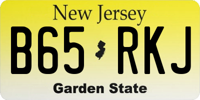 NJ license plate B65RKJ