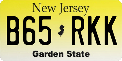 NJ license plate B65RKK