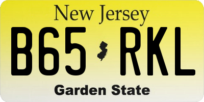 NJ license plate B65RKL