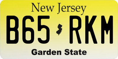 NJ license plate B65RKM