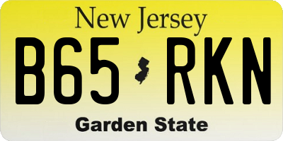 NJ license plate B65RKN