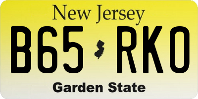 NJ license plate B65RKO