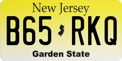 NJ license plate B65RKQ