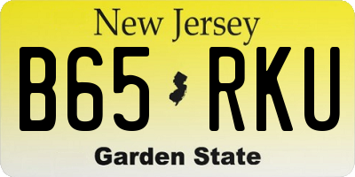 NJ license plate B65RKU