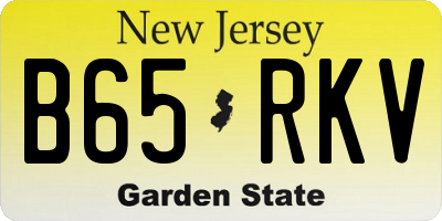 NJ license plate B65RKV
