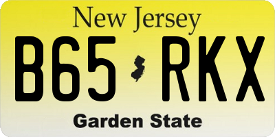 NJ license plate B65RKX