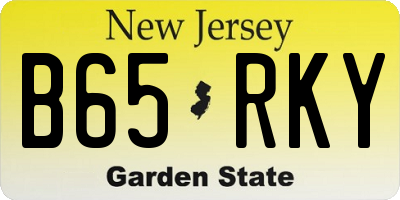 NJ license plate B65RKY