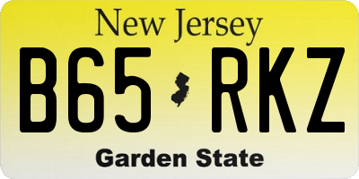 NJ license plate B65RKZ