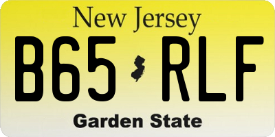 NJ license plate B65RLF