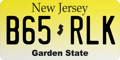 NJ license plate B65RLK