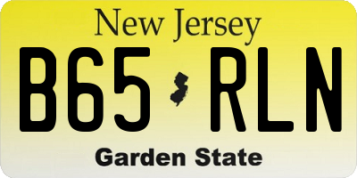 NJ license plate B65RLN