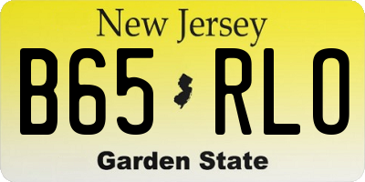 NJ license plate B65RLO