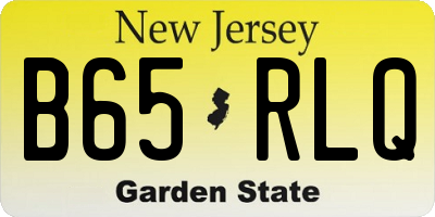 NJ license plate B65RLQ