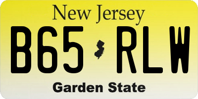 NJ license plate B65RLW