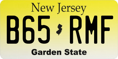NJ license plate B65RMF