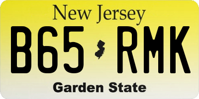 NJ license plate B65RMK