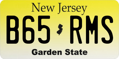 NJ license plate B65RMS