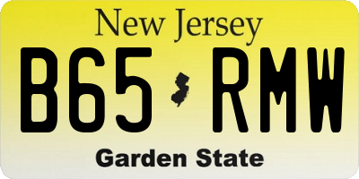 NJ license plate B65RMW