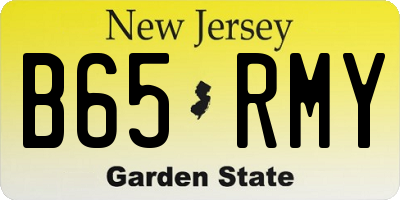 NJ license plate B65RMY