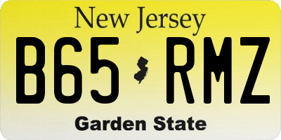 NJ license plate B65RMZ
