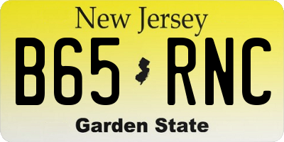 NJ license plate B65RNC
