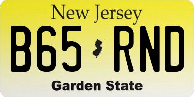NJ license plate B65RND