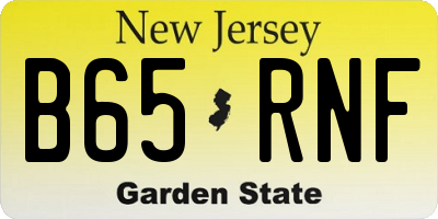 NJ license plate B65RNF