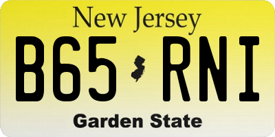 NJ license plate B65RNI