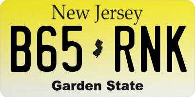 NJ license plate B65RNK