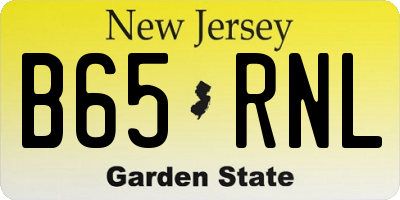 NJ license plate B65RNL