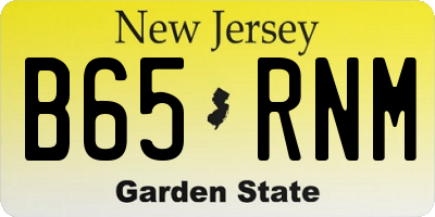 NJ license plate B65RNM
