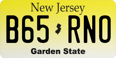 NJ license plate B65RNO