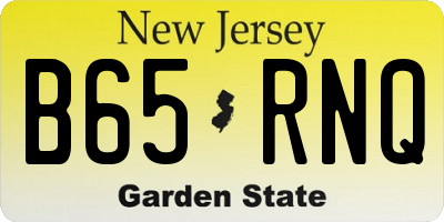 NJ license plate B65RNQ