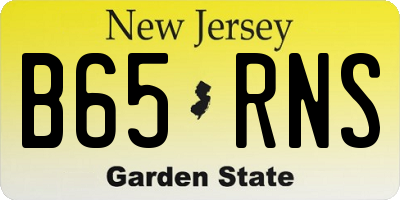 NJ license plate B65RNS