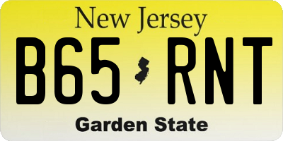 NJ license plate B65RNT