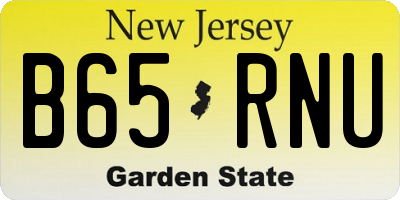 NJ license plate B65RNU