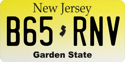 NJ license plate B65RNV