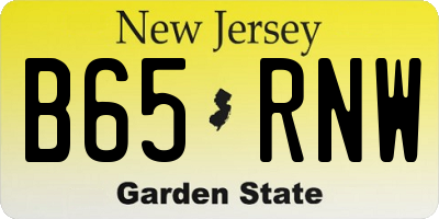 NJ license plate B65RNW