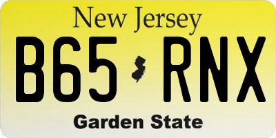 NJ license plate B65RNX