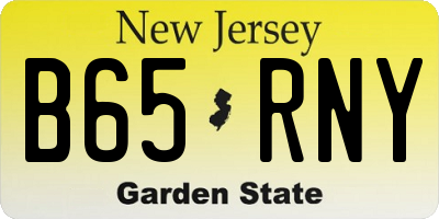 NJ license plate B65RNY