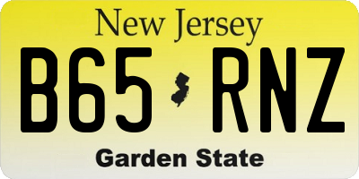 NJ license plate B65RNZ