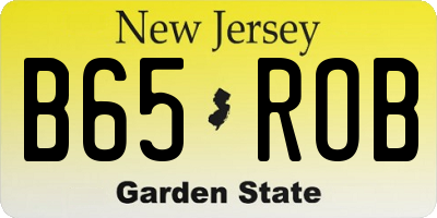 NJ license plate B65ROB