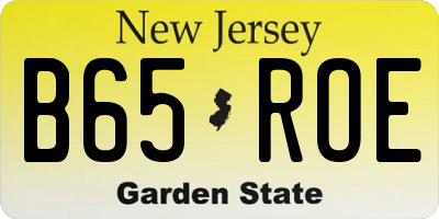 NJ license plate B65ROE