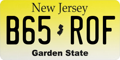NJ license plate B65ROF