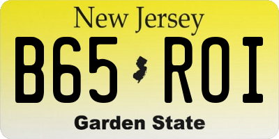 NJ license plate B65ROI