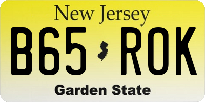 NJ license plate B65ROK