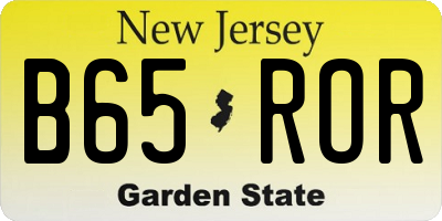 NJ license plate B65ROR