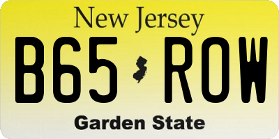 NJ license plate B65ROW