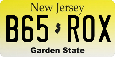 NJ license plate B65ROX