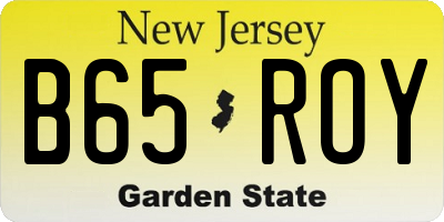 NJ license plate B65ROY